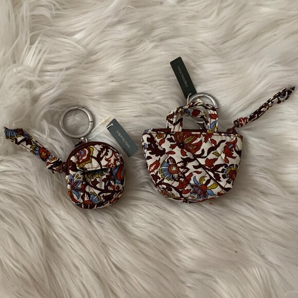 Vera Bradley Women VERA BRADLEY Marrakesh Vines Mini Backpack Bag & Tote Bag Charms SET